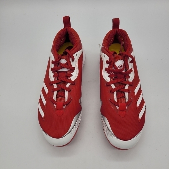adidas Icon 6 Bounce Team Power Baseball Metal Cleats Men 7.5 Shoes Red NEW - Picture 3 of 15